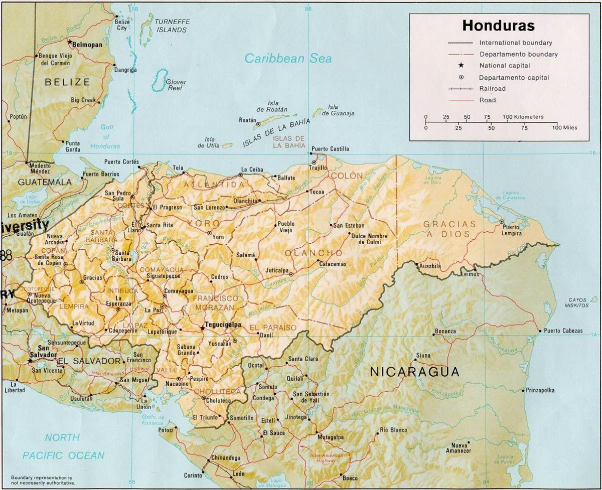 roatan ਬੇ ਟਾਪੂ Honduras ਨਕਸ਼ਾ