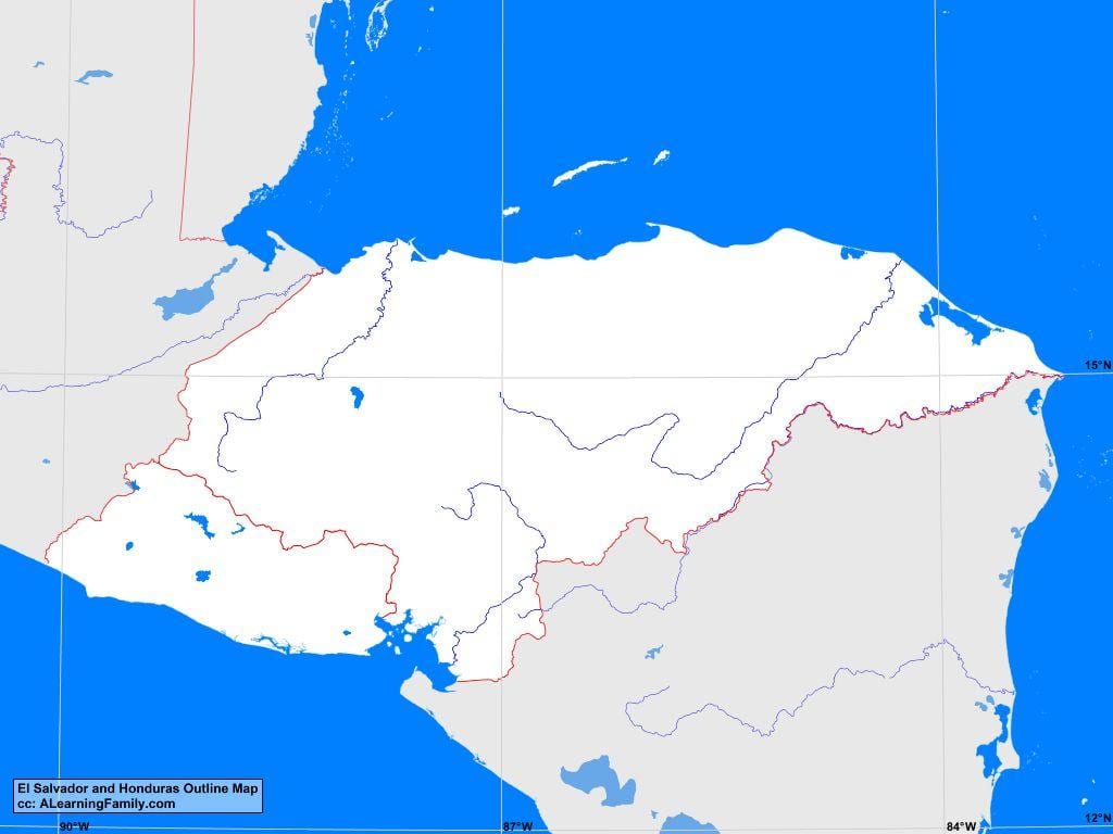 Honduras ਖਾਲੀ ਨਕਸ਼ਾ