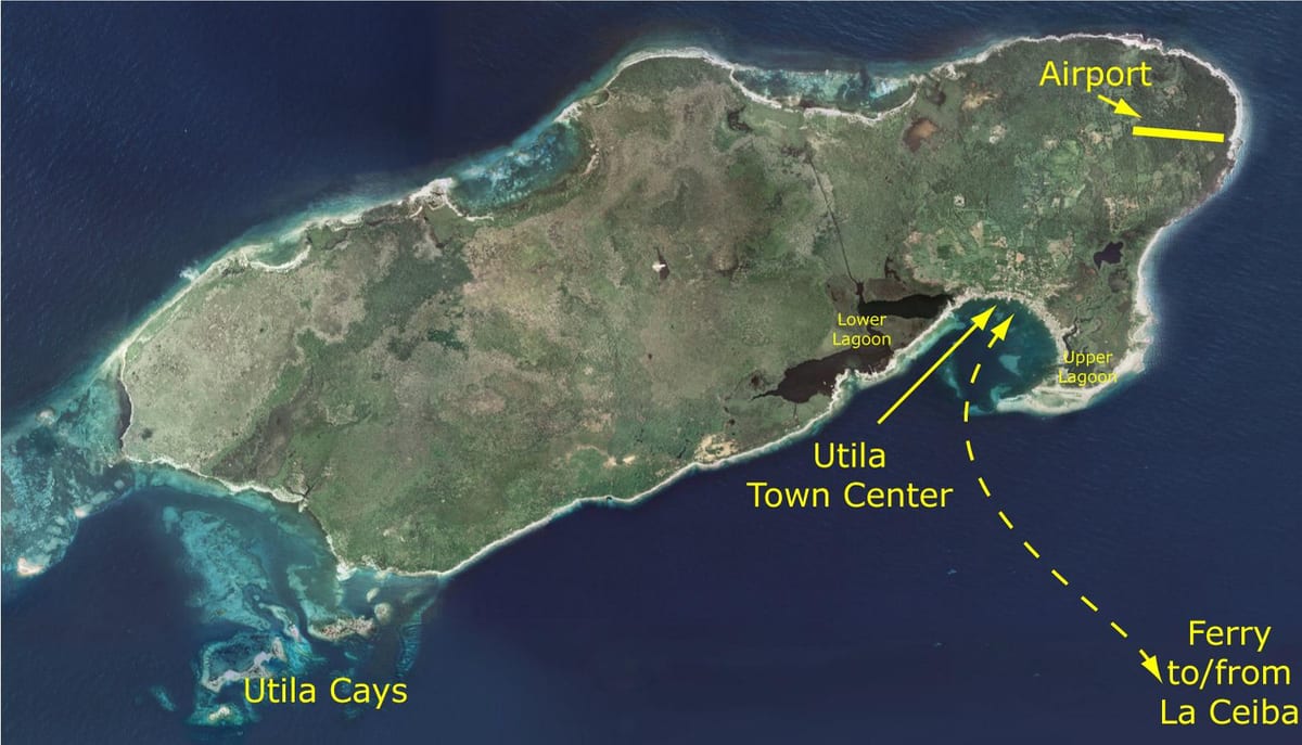 ਨਕਸ਼ਾ ਦੇ utila Honduras