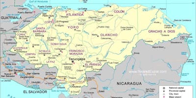 ਨਕਸ਼ਾ ਦੇ ਸਿਆਸੀ ਨਕਸ਼ੇ ਦੇ Honduras