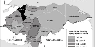 ਨਕਸ਼ਾ ਦੇ Honduras ਆਬਾਦੀ