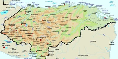 ਨਕਸ਼ਾ ਦੇ Honduras ਅਤੇ ਆਲੇ-ਦੁਆਲੇ ਦੇ ਦੇਸ਼