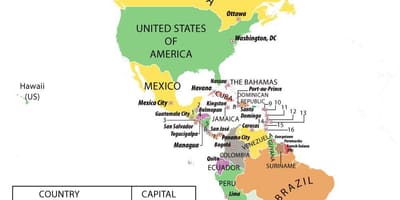 ਨਕਸ਼ਾ Honduras ਦੇ ਦੱਖਣੀ ਅਮਰੀਕਾ