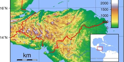 ਨਕਸ਼ਾ Honduras ਦੇ topographic