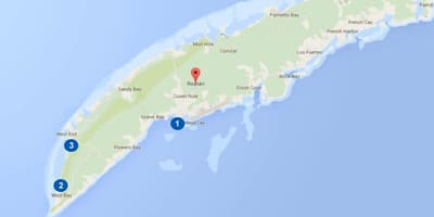 ਨਕਸ਼ਾ ਦੇ Honduras ਅਤੇ roatan